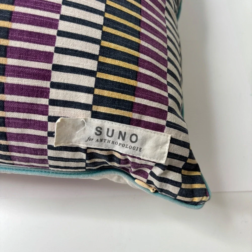 SUNO for Anthropologie Decorative Throw Pillow Mixed Print Floral‎ Boho 18x16.5